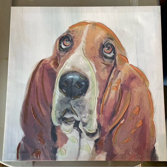 Dog Days II Basset Hound 22x22 Stretched Canvas Print by Studio